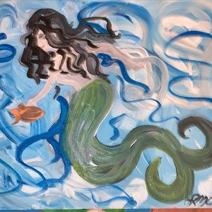 HANGING WITH A FIN - Original Acrylic